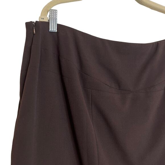 Bob Mackie Studio Womens Skirt Plus Size 18W Brown Midi Career Work Lined Modest - Picture 4 of 6